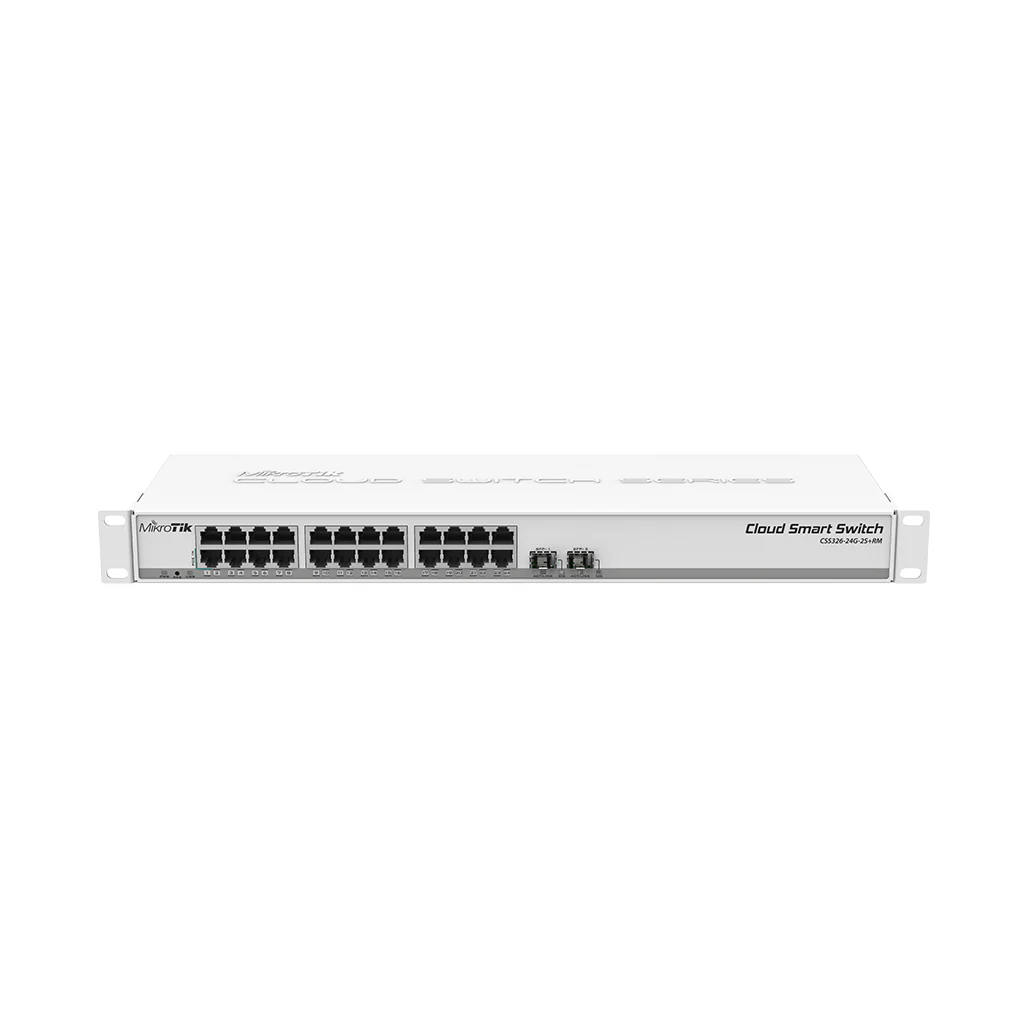 Mikrotik 24-Port Gigabit Ethernet Switch with 2 SFP+ Ports - CSS326-24G-2S+RM