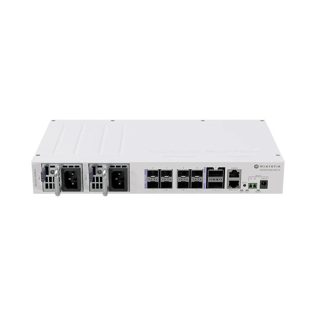 Mikrotik 8x Gigabit Ethernet Ports & 2x 100G QSFP28 Ports Switch - CRS510-8XS-2XQ-IN