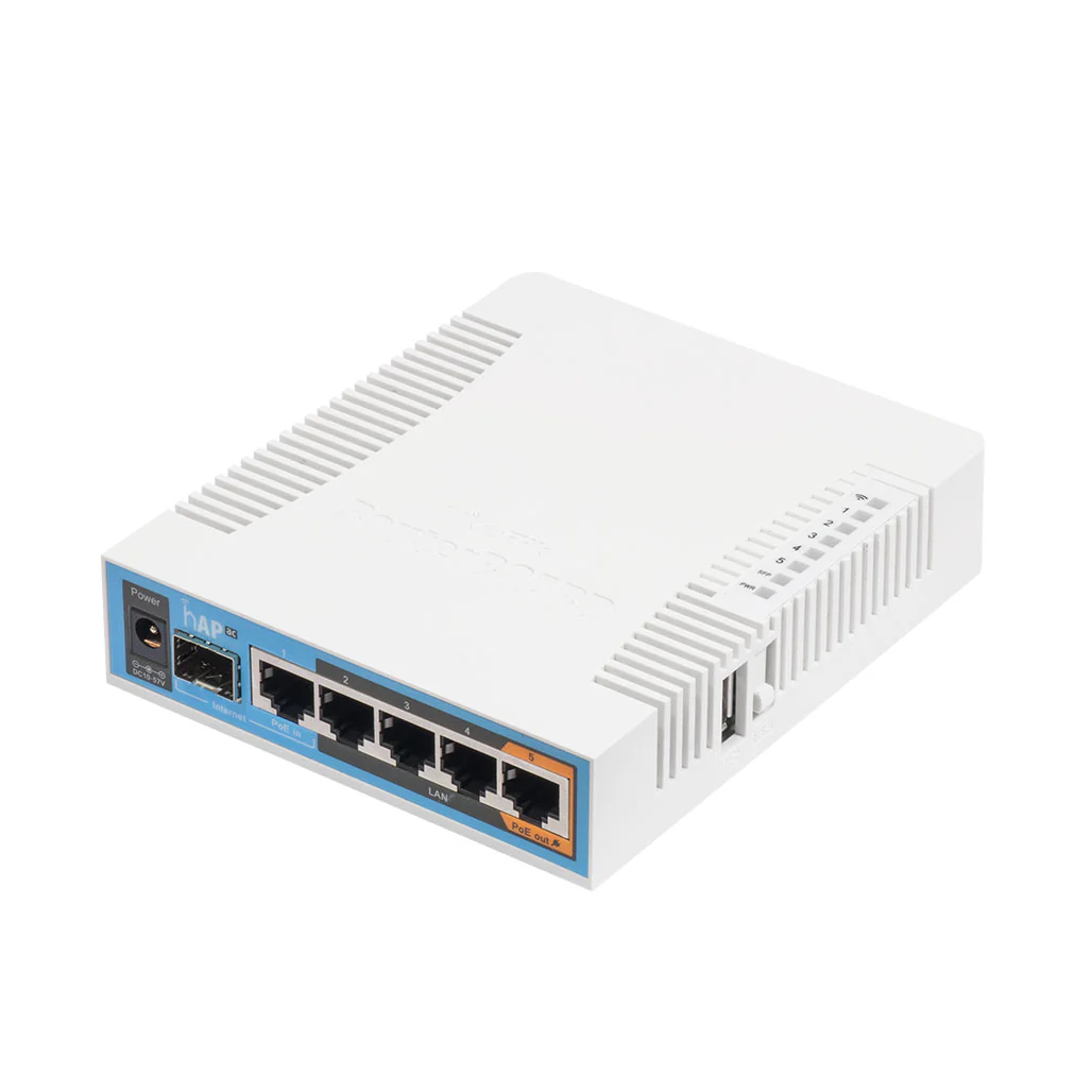 MikroTik hAP ac Dual-Band Triple-Chain 2.4/5GHz Access Point | RB962UiGS-5HacT2HnT with Gigabit Ethernet and SFP