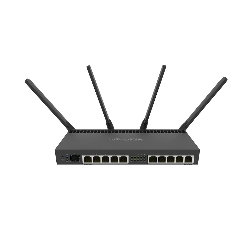 MikroTik RB4011iGS+5HacQ2HnD-IN - 10x Gigabit Port Router with Quad-core 1.4GHz CPU, SFP+ 10Gbps, and Dual Band Wireless