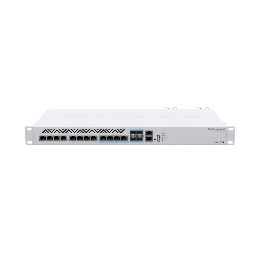 MikroTik CRS312-4C+8XG-RM - 10G Switch with 10G RJ45 Ports, Combo Ports, and Dual Power Supplies