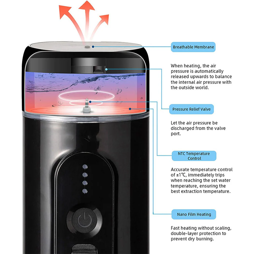 Mini Espresso CF-1801BGC - Portable Electric Espresso Maker with 18 Bar Pressure and 7500mAh Battery - Image 4