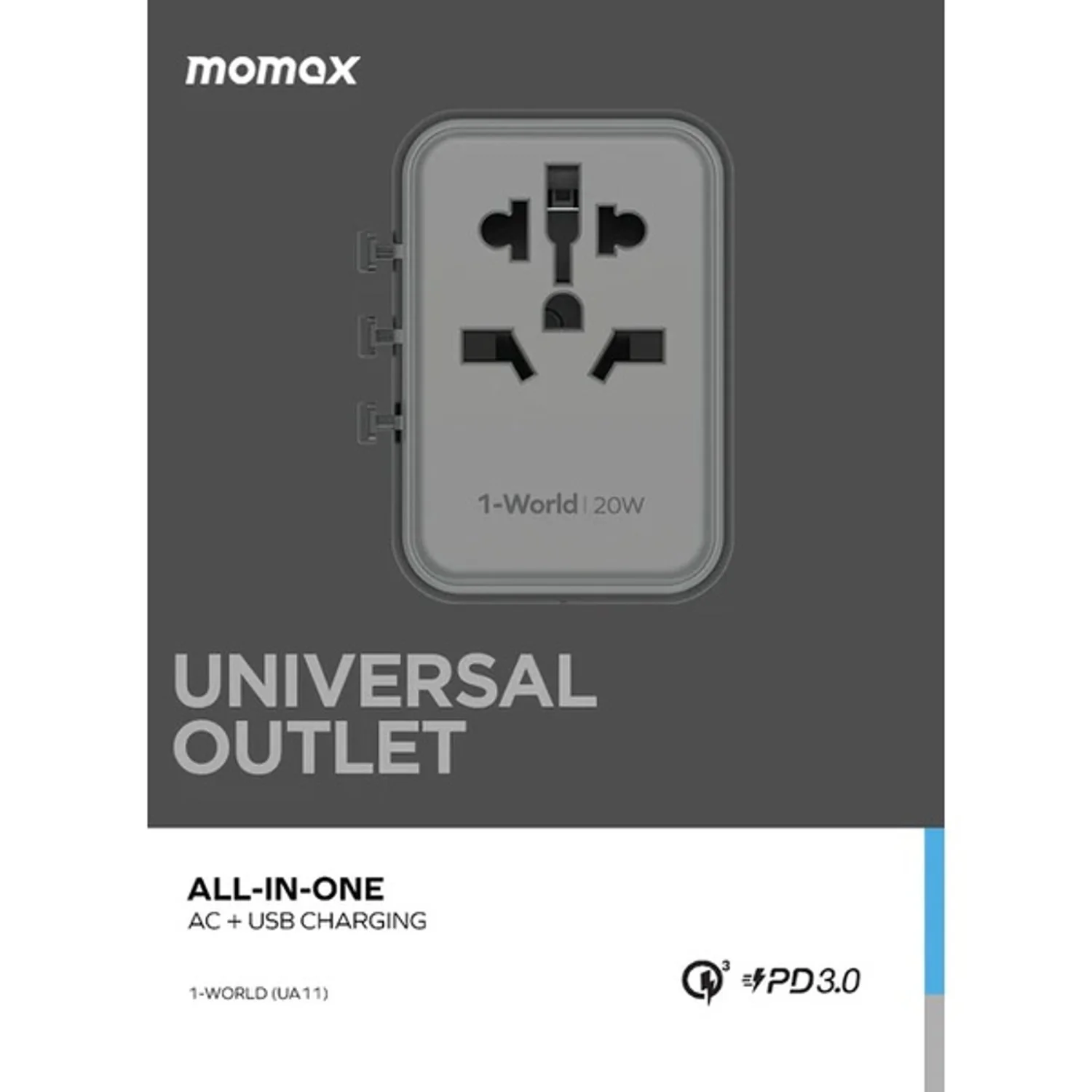 Momax 1-World 20W 3 Ports AC Travel Adapter - Versatile Charging for 150+ Countries - Image 6