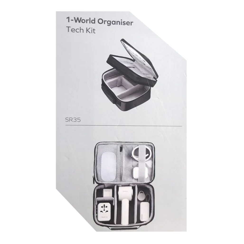 Momax 1-World Tech Organizer Case – Double-Layer Electronics Travel Pouch with Adjustable Compartments & Elastic Cable Management - Image 3