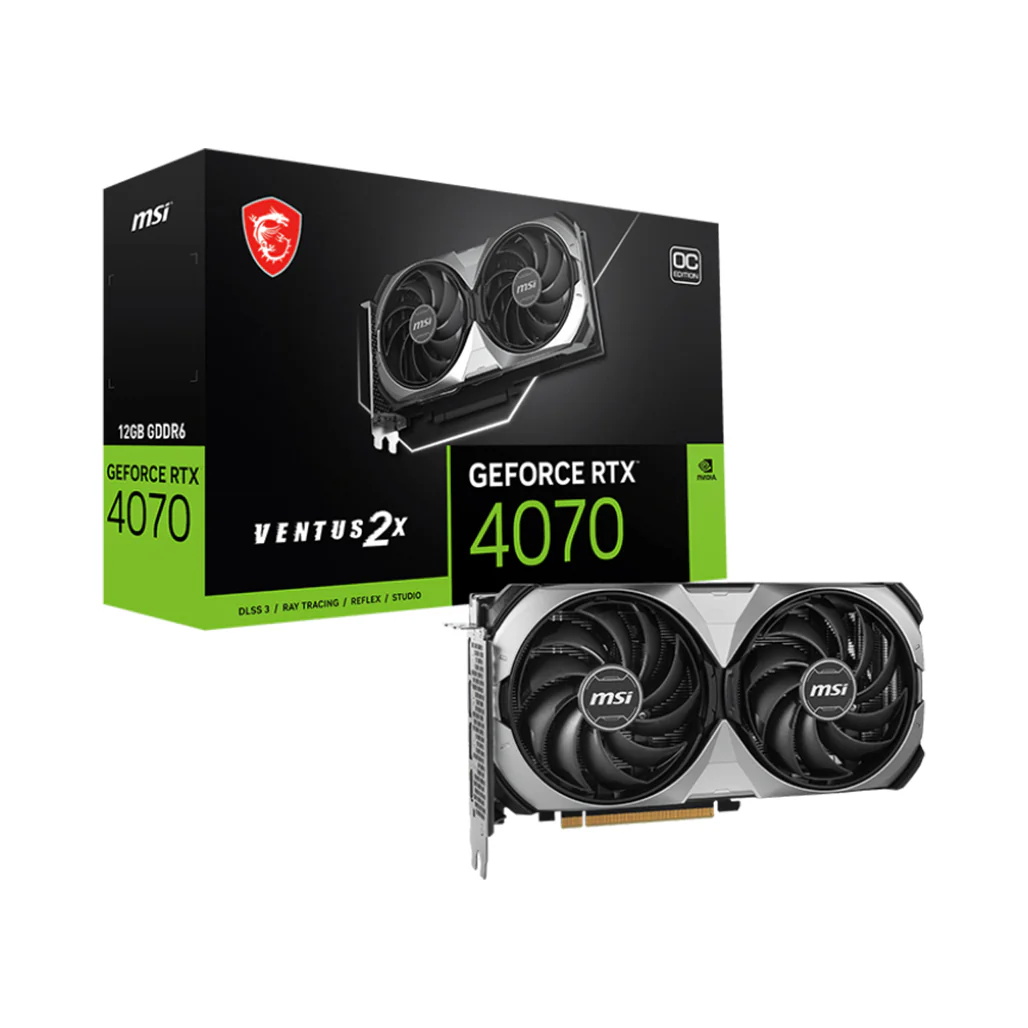 MSI GeForce RTX™ 4070 VENTUS 2X E1 12G OC Graphics Card - Enhanced Performance with DLSS 3 & Ada Lovelace Architecture