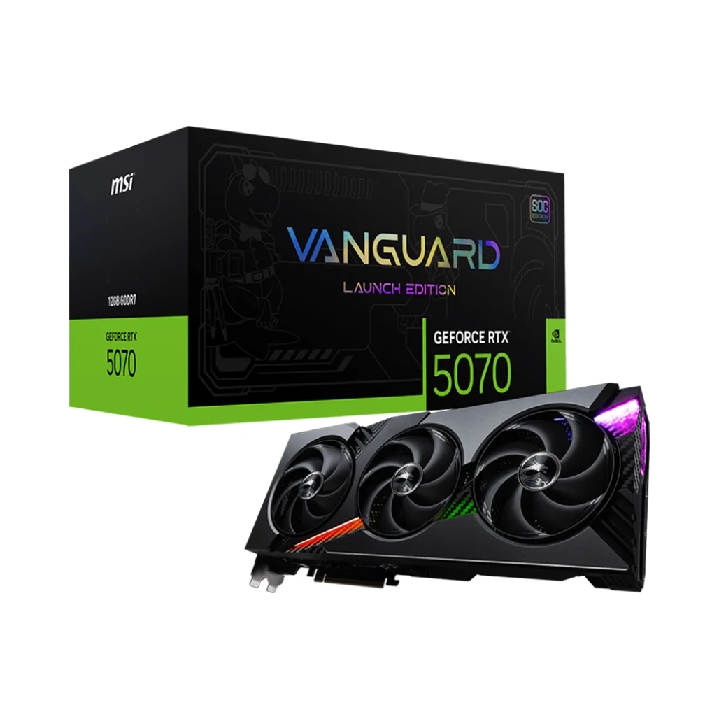 MSI GeForce RTX 5070 12G Vanguard SOC Launch Edition – Blackwell Architecture, DLSS 4, 12GB GDDR7 GPU