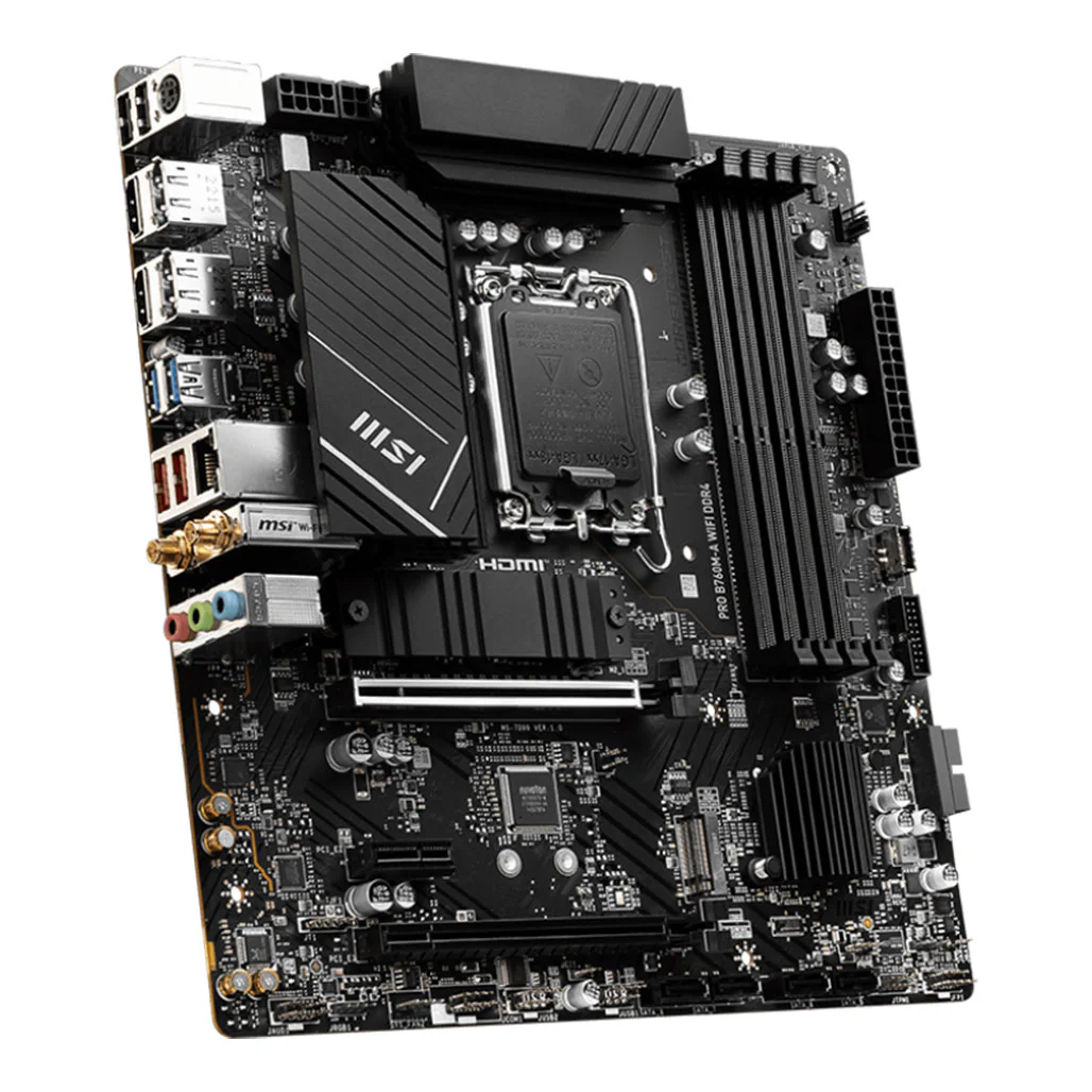 MSI Pro B760M-A WiFi DDR4 Motherboard - 911-7D99-003 | Compact ATX Board with PCIe 4.0, DDR4 Support, and Wi-Fi 6E - Image 3