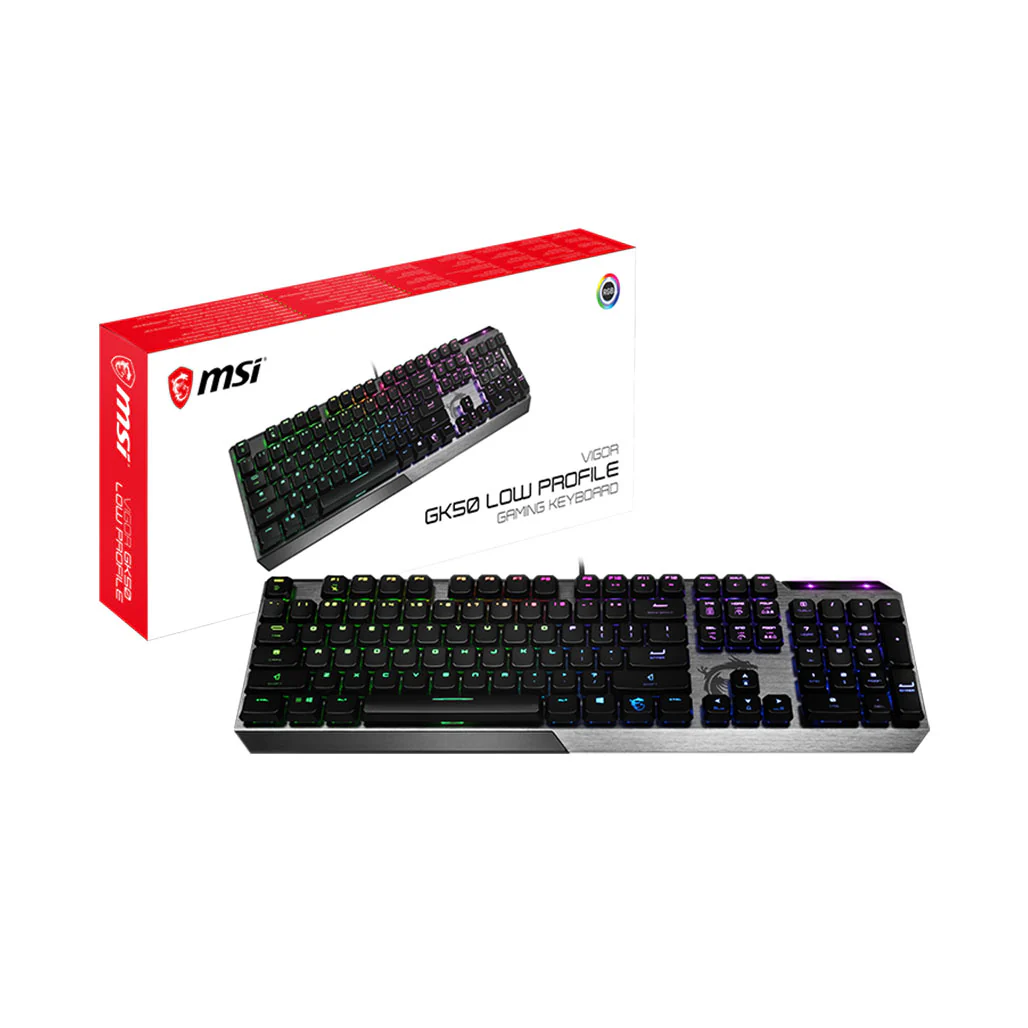 MSI Vigor GK50 Low Profile Mechanical Gaming Keyboard - Full-Size Wired RGB Keyboard - Image 5