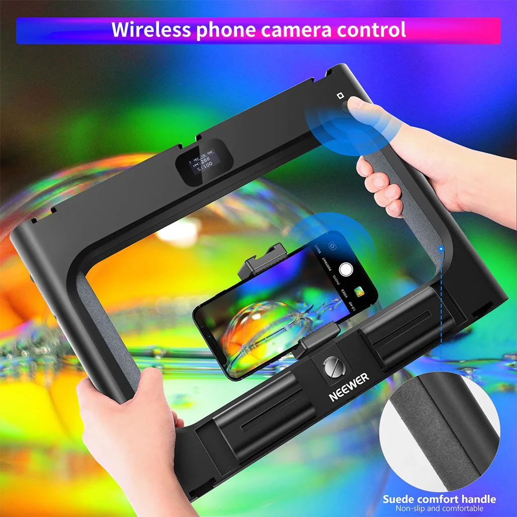 Neewer RGB-A111 RGB Rig Light Stabilizer with Adjustable Hue, Brightness, and Scene Modes - Image 7