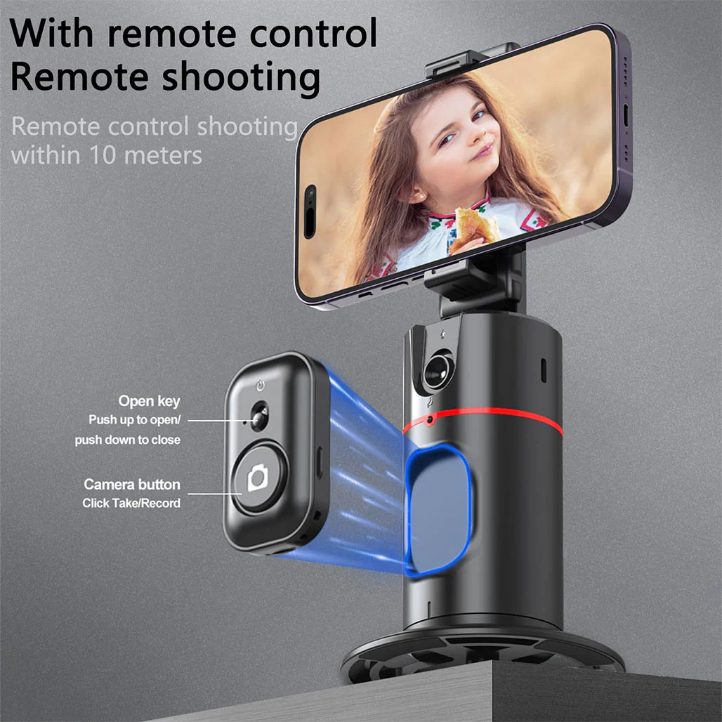 P02 360° Rotation Gimbal Stabilizer | Auto Face Tracking for Hands-Free Video Recording - Image 3
