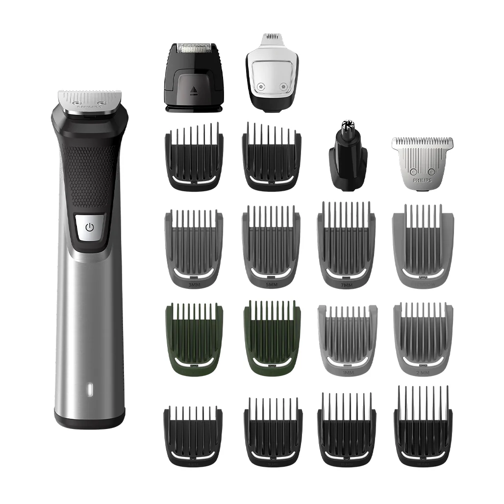 Philips Norelco Multigroom 7000 MG7750/49 – All-in-One Trimmer for Face, Head & Body, 23-Piece Kit, DualCut Blades, 5-Hour Runtime