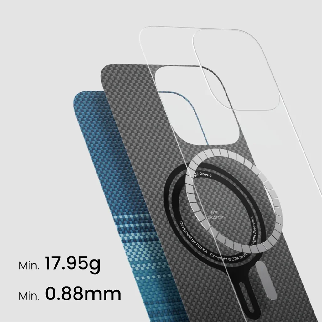 Pitaka Sunset Moonrise Tactile Woven Case for iPhone 16 Pro – Ultra-Thin, Lightweight Aramid Fiber Protection - Image 3
