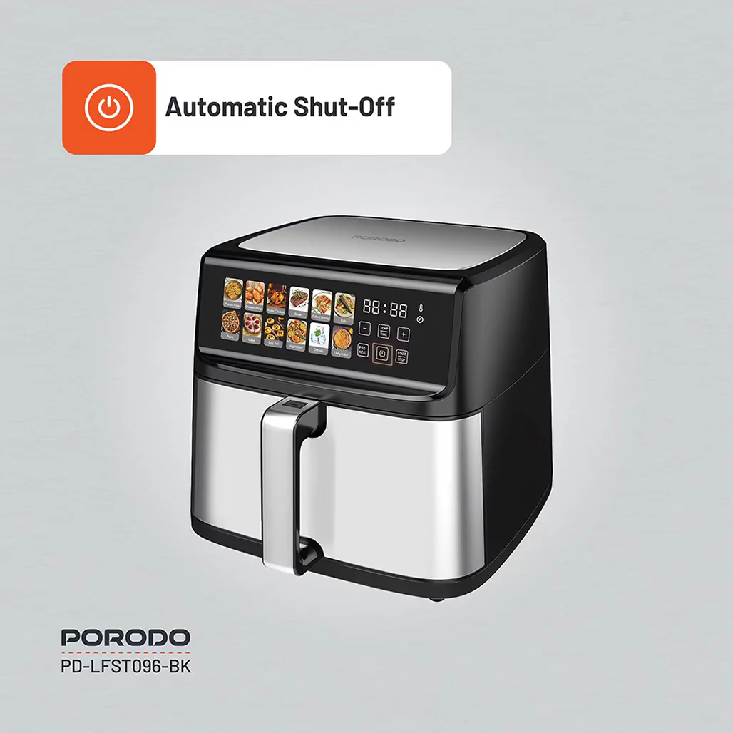 Porodo 11L Dual Mode Touch Control Air Fryer – Black - Image 8