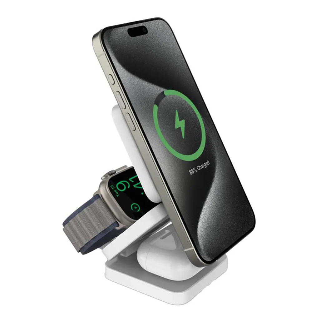 Porodo 3-in-1 MagSafe Wireless Foldable Fast Charger 15W - Multi-Device Charging Station for iPhone, Apple Watch, and AirPods - Image 8