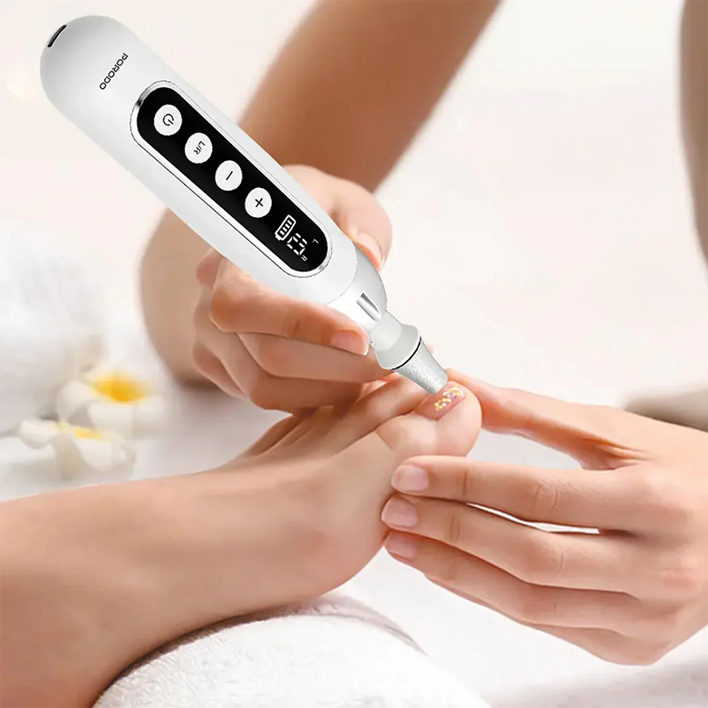 Porodo 8-In-1 Rechargeable Electric Nail Drill with Manicure and Pedicure - Image 3