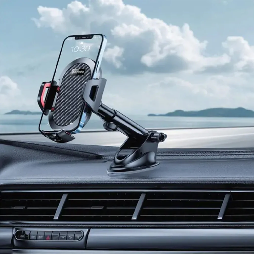 Porodo ABS + Silicone 360° Rotatable Universal Car Mount, Hands-Free, Air Vent & Suction Holder - Image 3