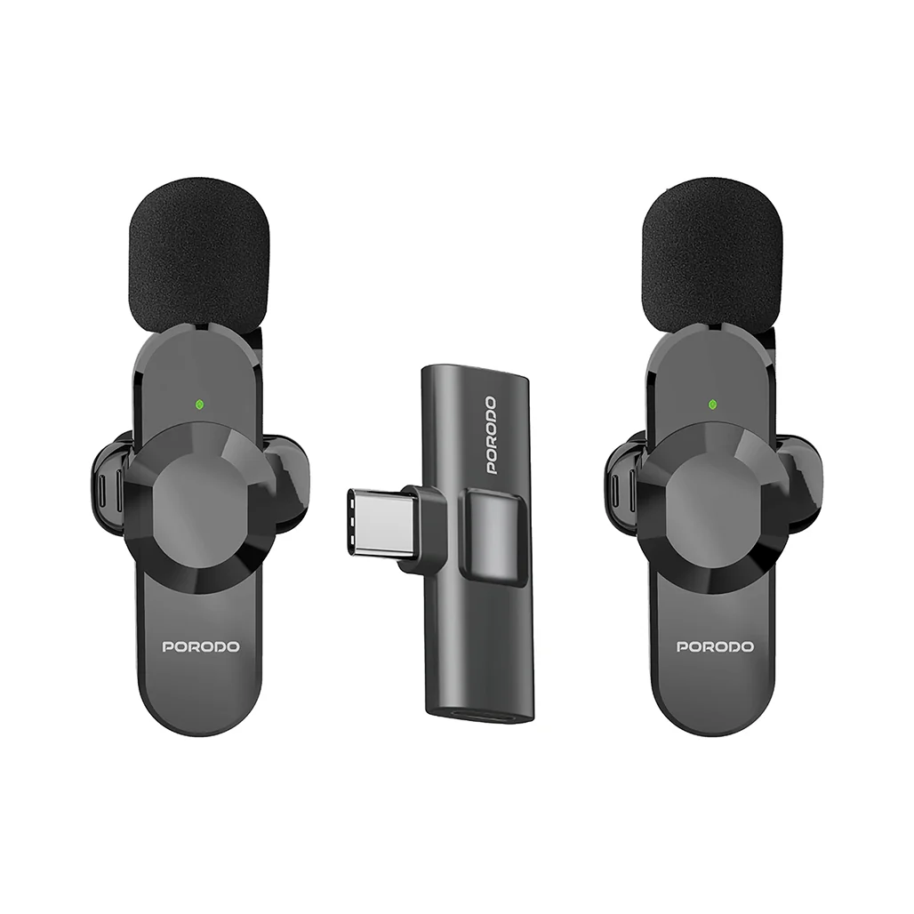 Porodo Audix Pro Lavalier Dual Microphone Type-C & Lightning - Image 2