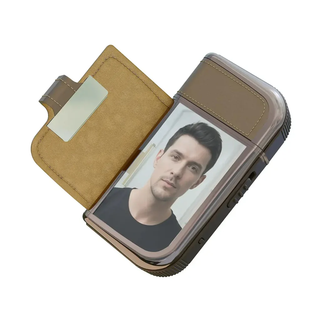 Porodo Clavis Multi-Functional Shaver Kit with Built-In Trimmer & Mirror - Brown - Image 3