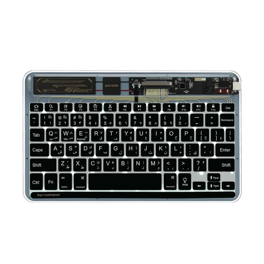 Porodo Crystal Shell Ultra-Slim Wireless Keyboard