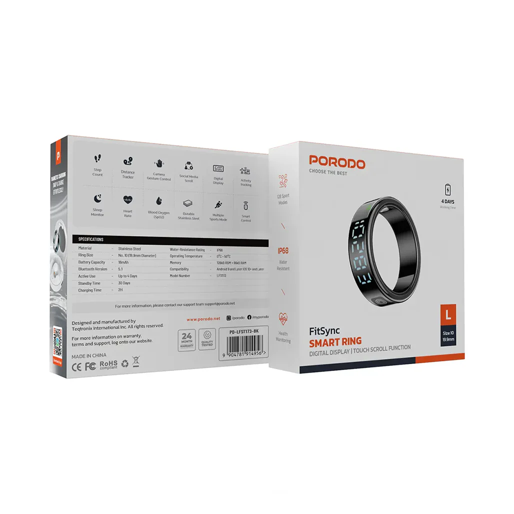 Porodo FitSync Smart Ring Size 10 - Image 5