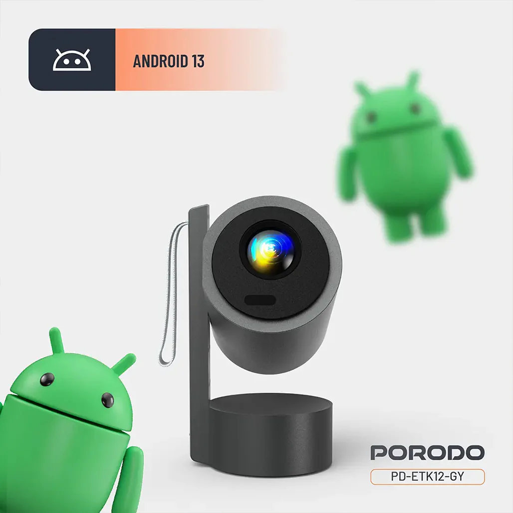 Porodo Full HD Smart Projector - Gray - Image 5