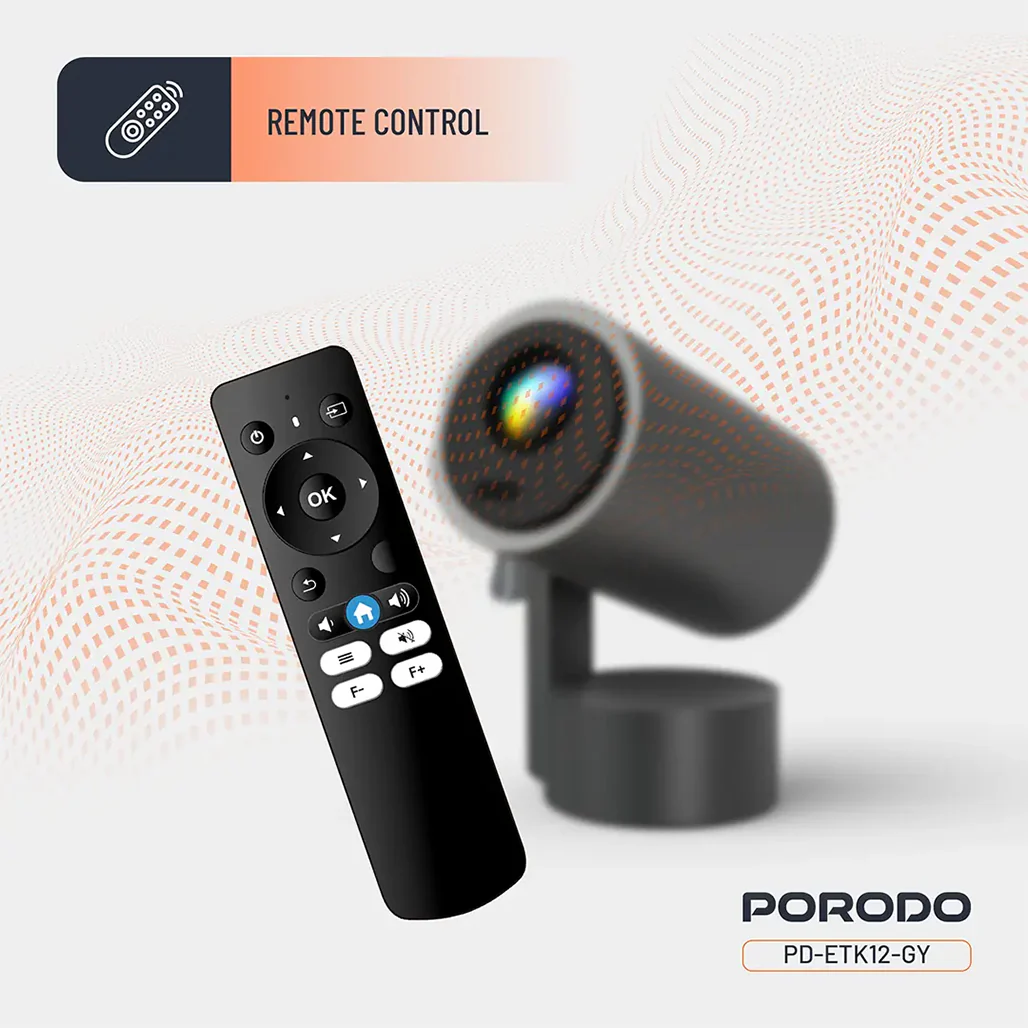 Porodo Full HD Smart Projector - Gray - Image 8