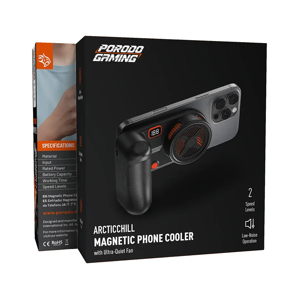 Porodo Gaming Arcticchill Magnetic Phone Cooler With Ultra-Quiet Fan - Image 4