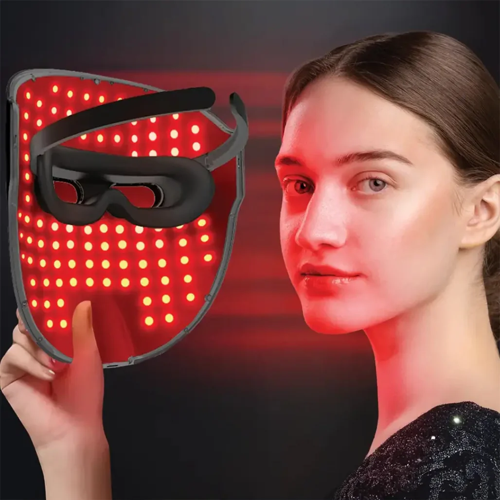 Porodo Lifestyle Aura Glow Light Therapy Mask - Black - Image 3