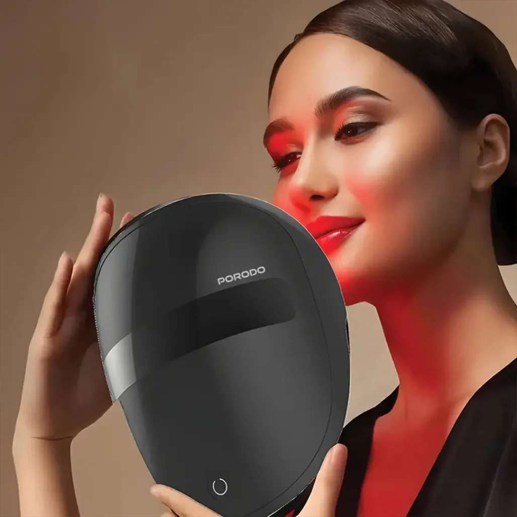 Porodo Lifestyle Aura Glow Light Therapy Mask - Black - Image 4