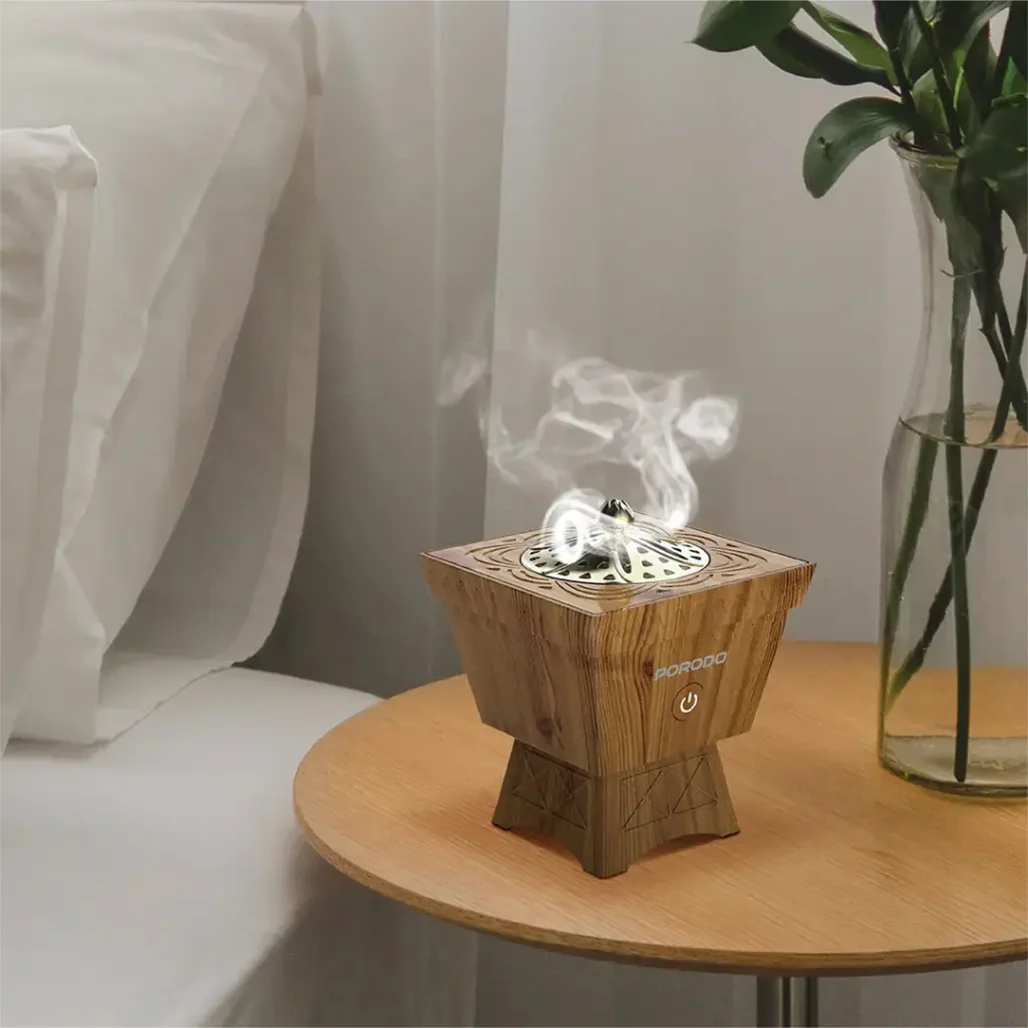Porodo Lifestyle Classic Wood-Finish Portable Incense Burner - Image 3
