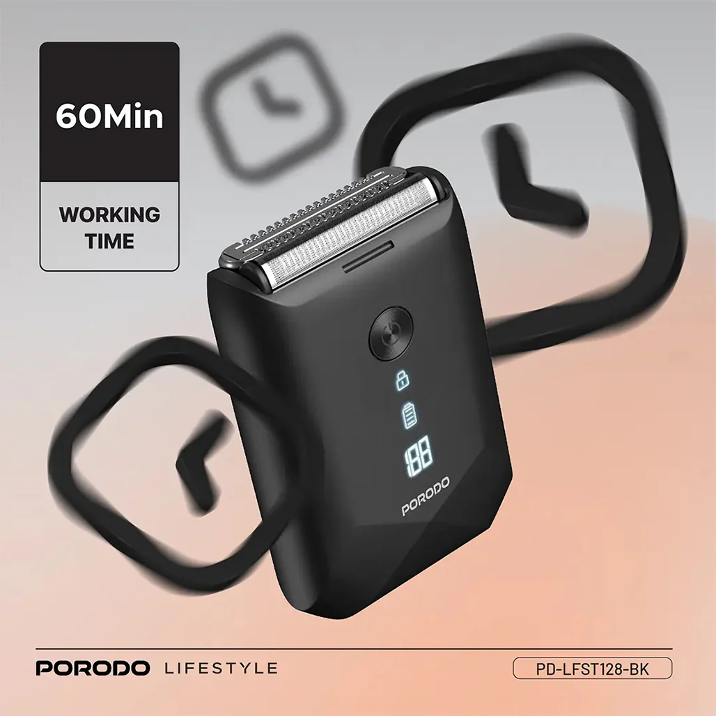Porodo Lifestyle Dual-Blade Pocket Shaver – Black - PDLFST128BK - Image 4