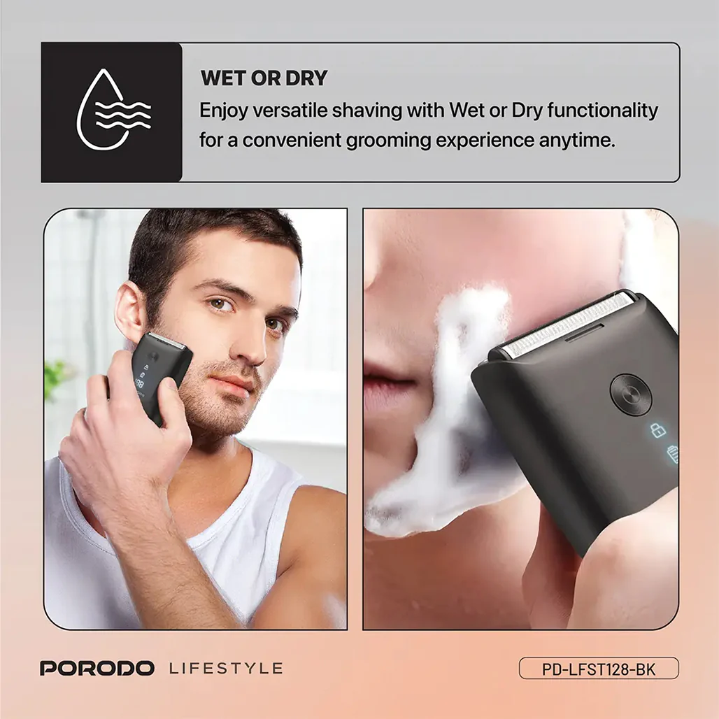 Porodo Lifestyle Dual-Blade Pocket Shaver – Black - PDLFST128BK - Image 5