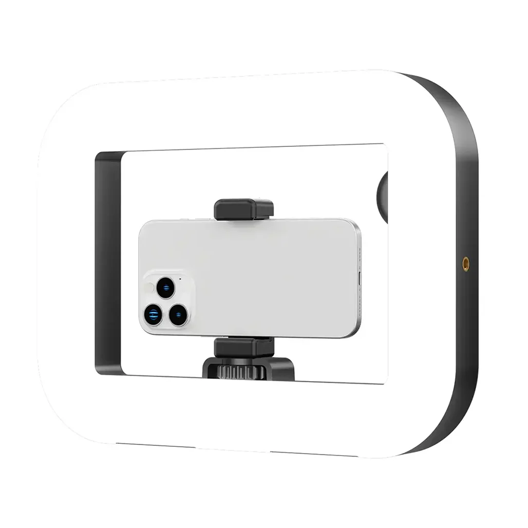Porodo Lifestyle Handheld Ring Grip Camera & phone vlogging light with Desktop support & Phone clamp - Black - Image 3