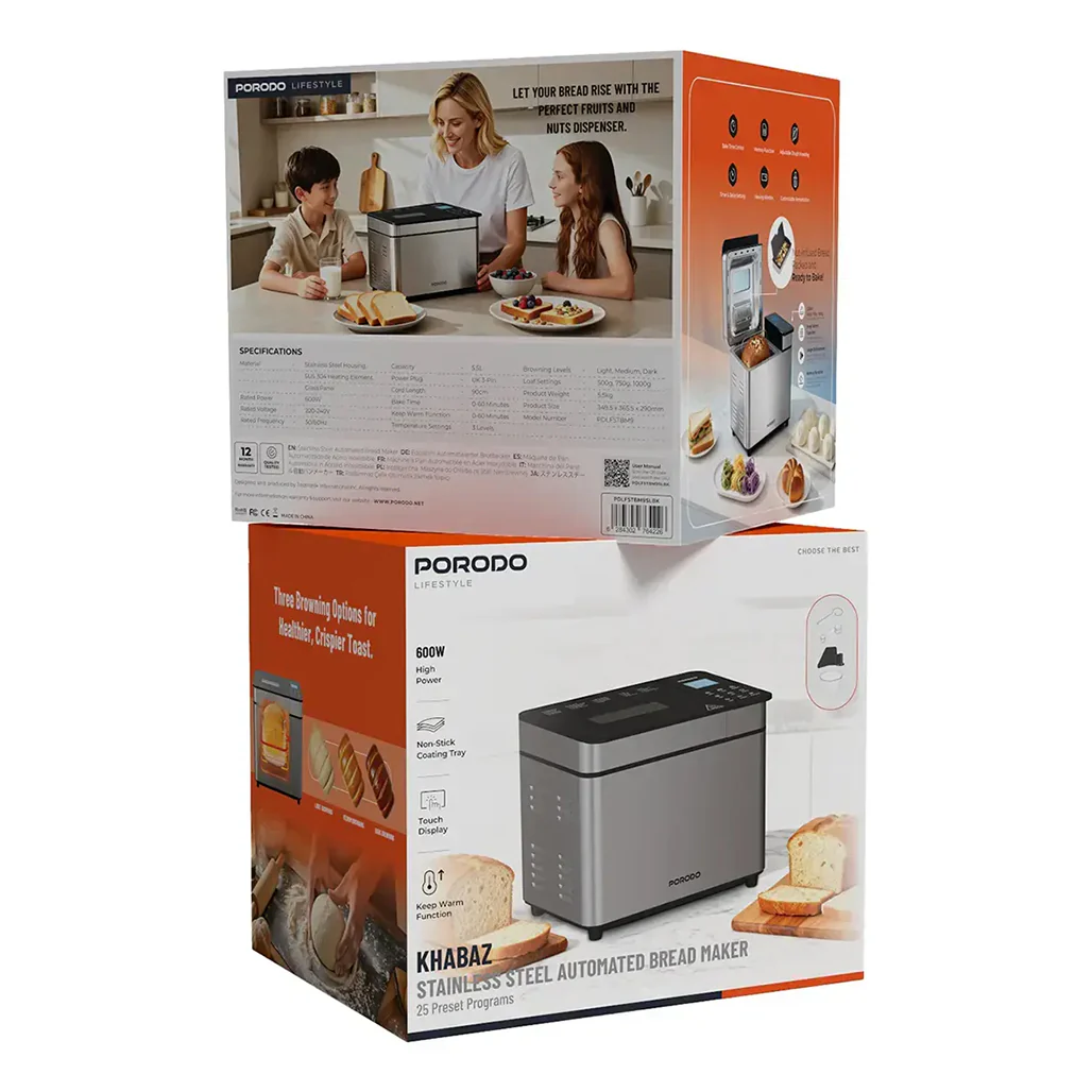 Porodo Lifestyle Khabaz Stainless Steel Automatic Bread Maker - Image 9