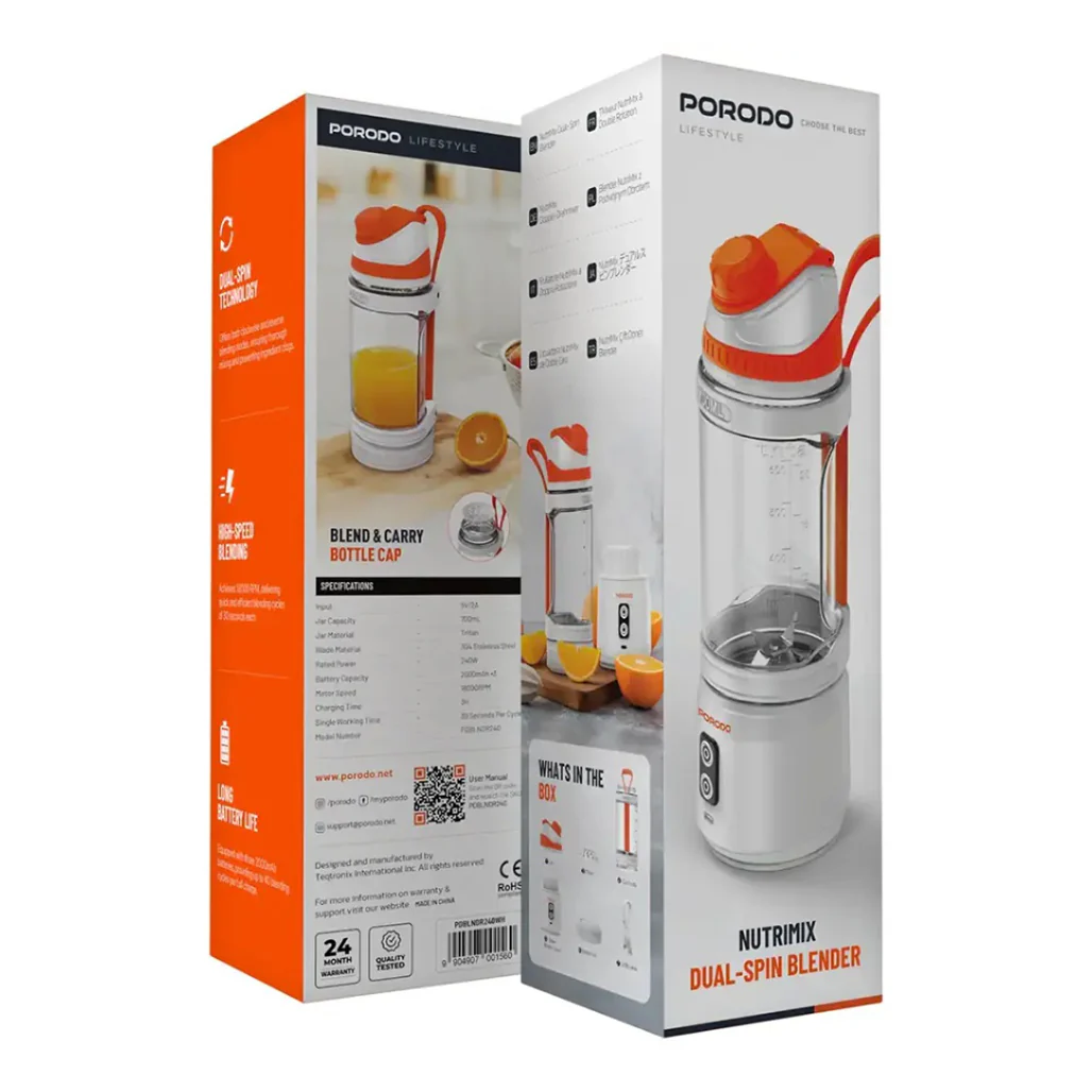 Porodo Lifestyle Nutrimix Dual Spin Clockwise and Reverse Portable Blender - Image 4
