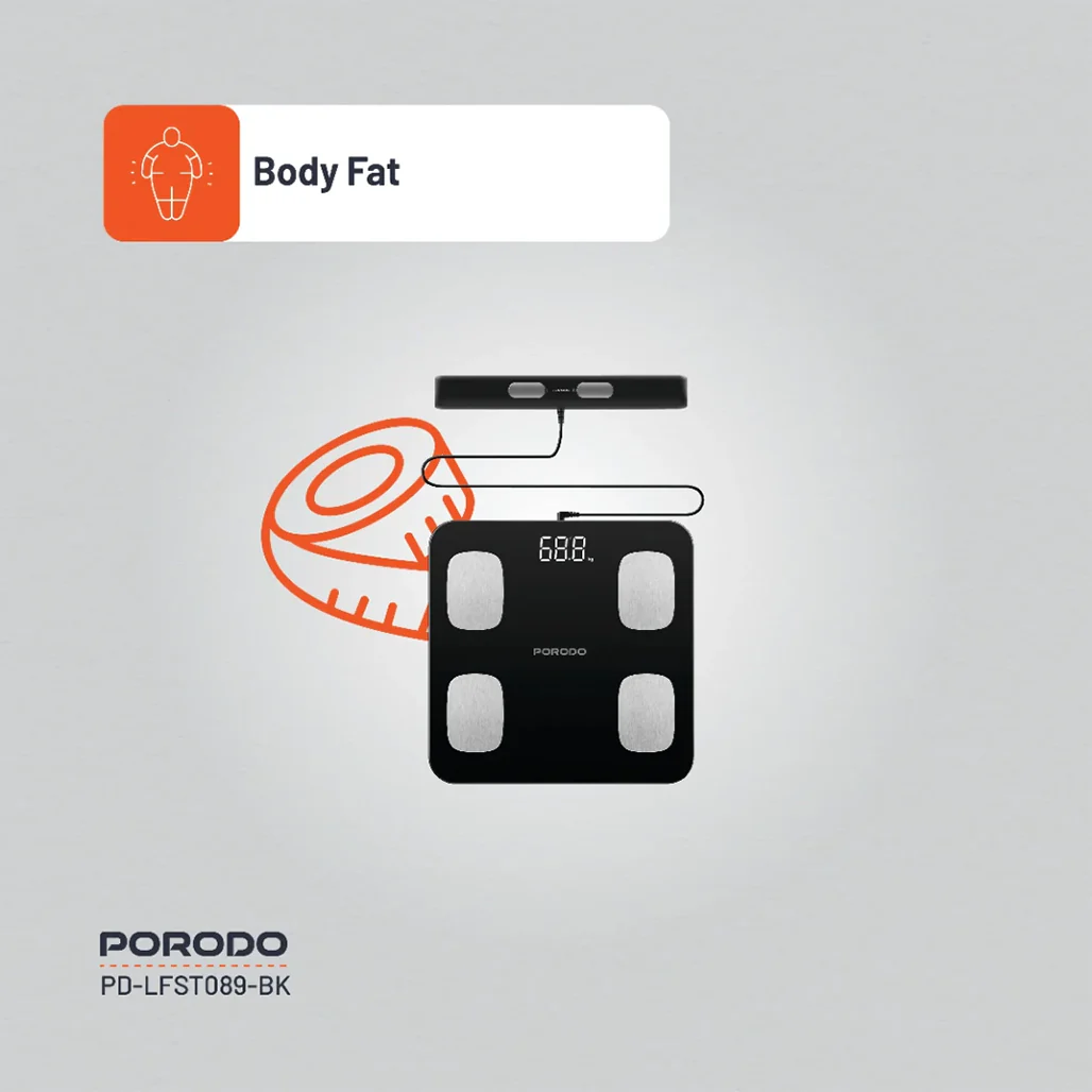 Porodo Lifestyle Precise Analysis Smart Scale - Black - Image 7