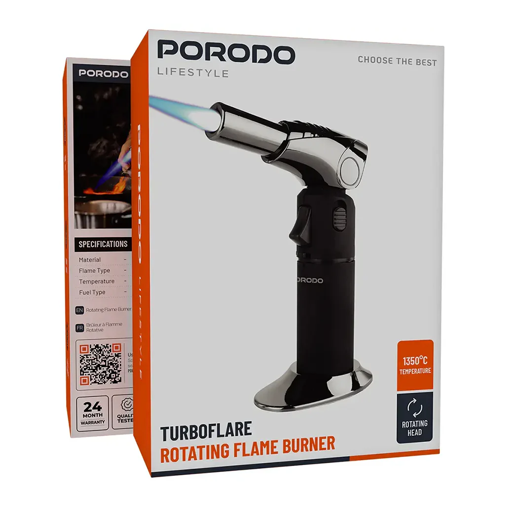 Porodo Lifestyle TurboFlare Rotating Flame Burner - Black - Image 4