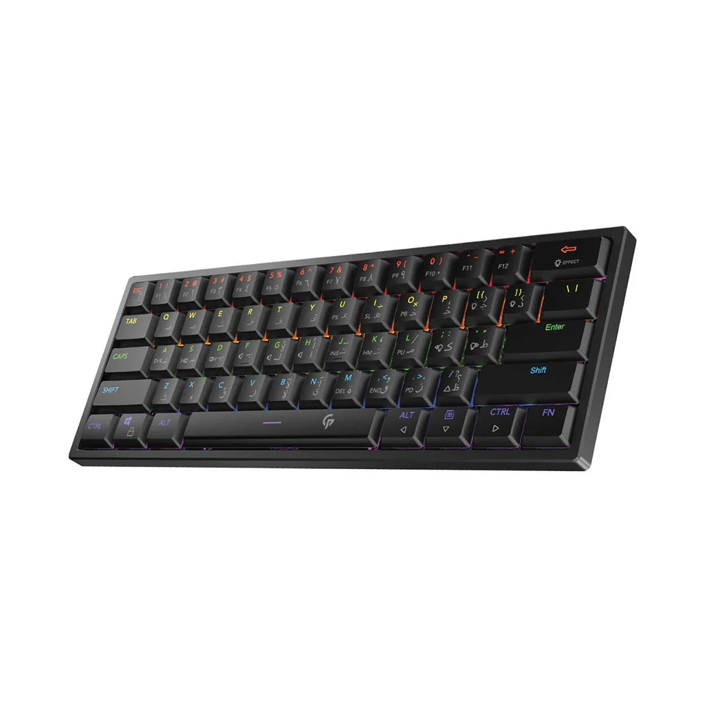Porodo Low-Profile Mini 60% Wired Mechanical TKL Keyboard Rainbow - Image 2