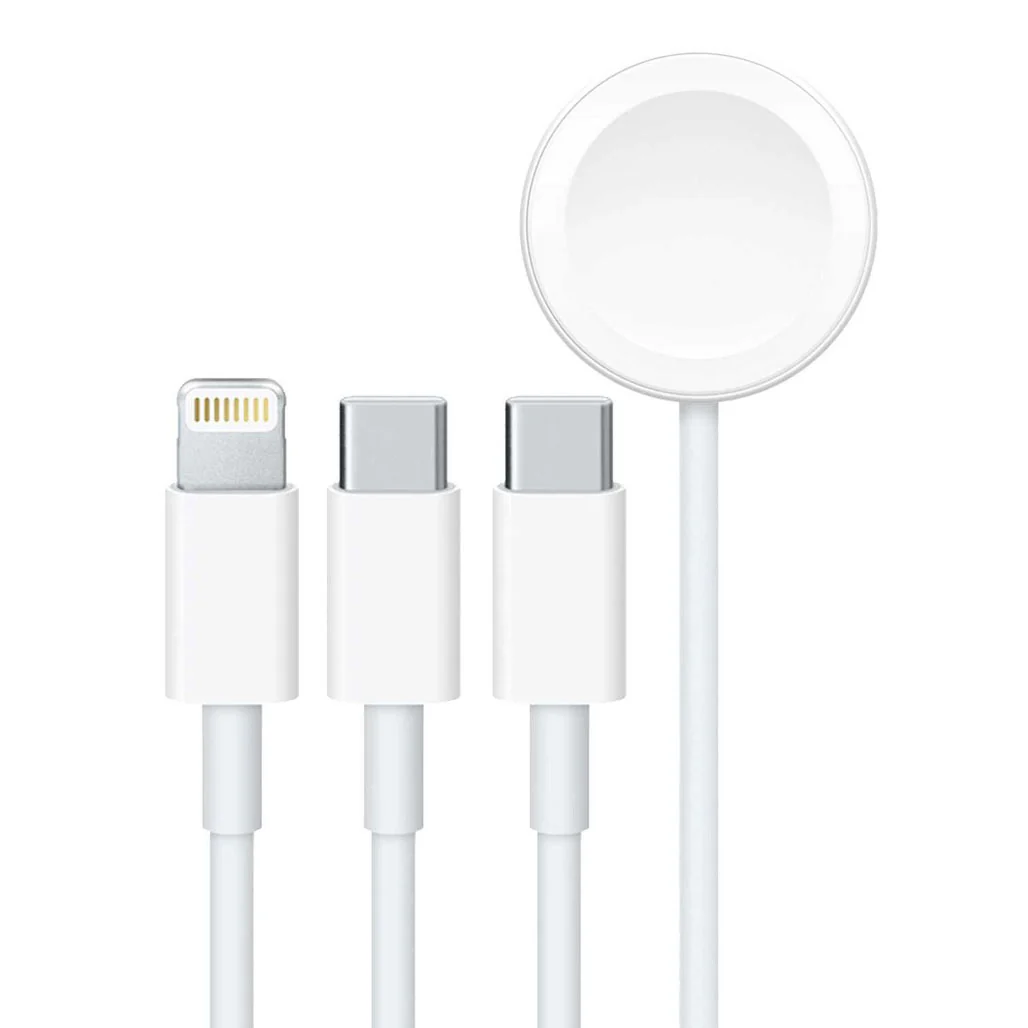 Porodo PB-AWLCC-WH All-in-one Cable USB-C to Lightning Type-C Watch Charger