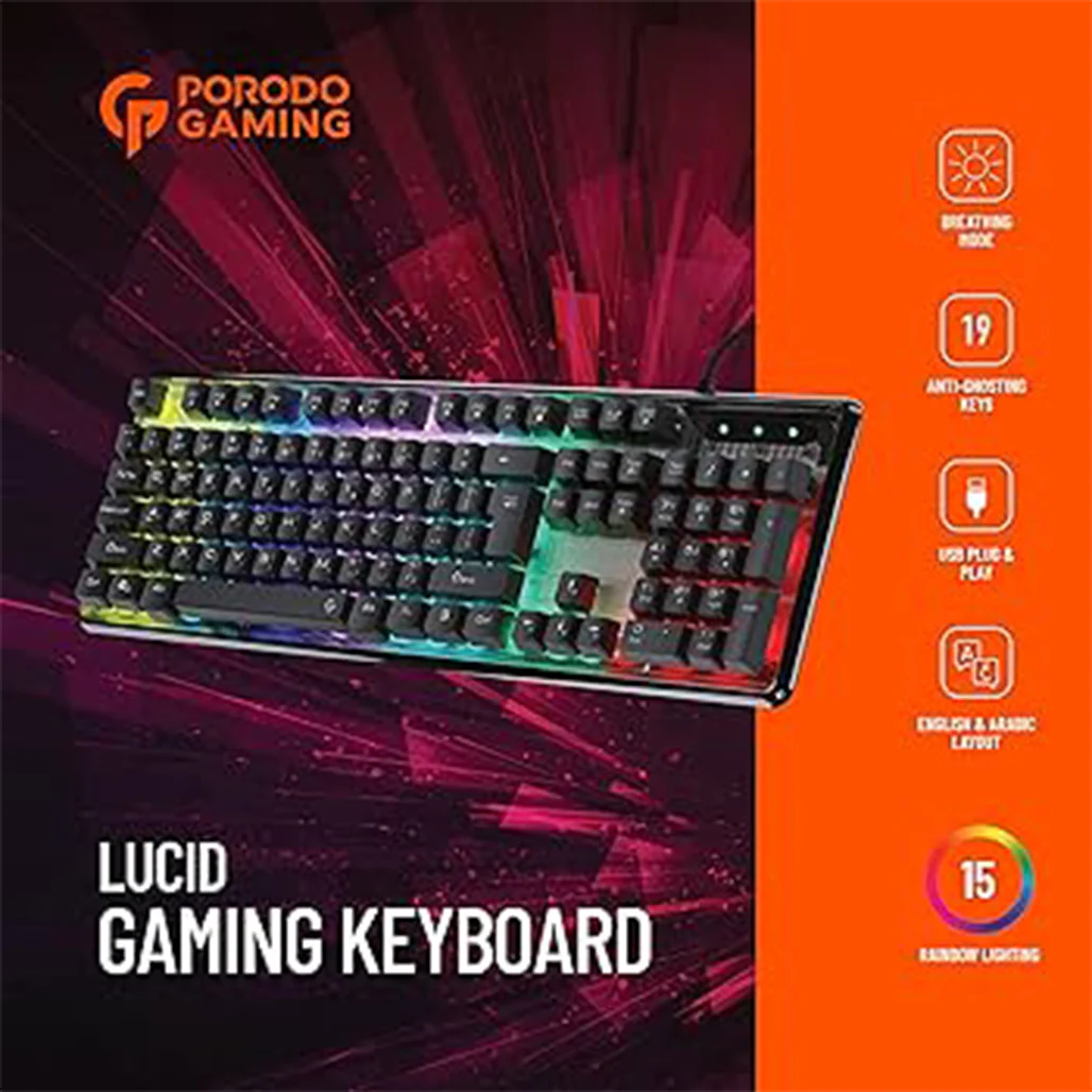 Porodo PDX216 - Porodo Gaming Lucid Wired Gaming Keyboard - Image 4