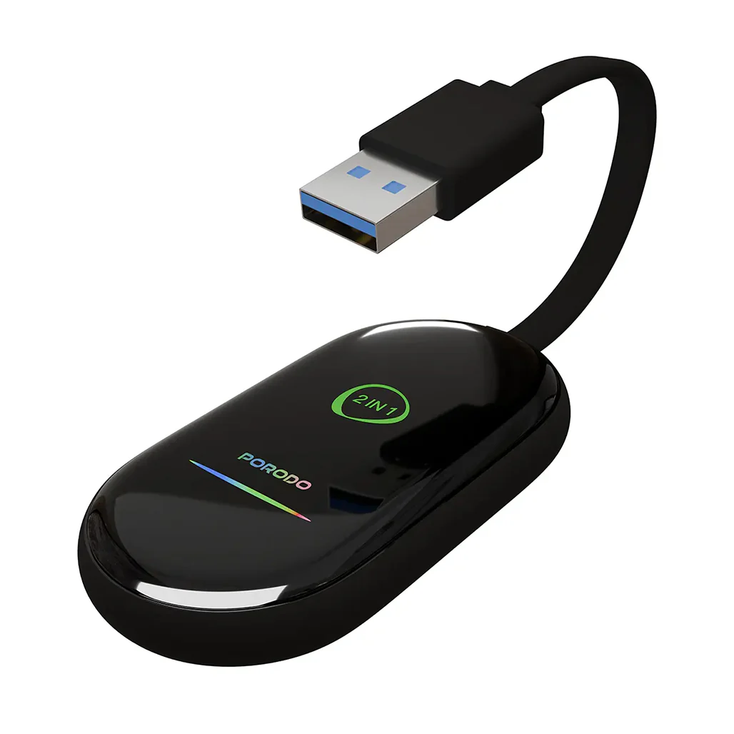 Porodo Play-X Wireless Carplay Adapter with Wi-Fi and Bluetooth Connectivity