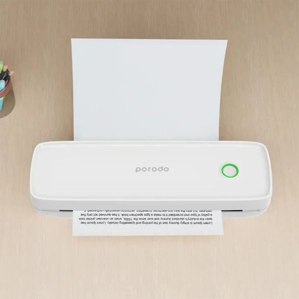 Porodo Portable Smart Thermal Printer - High-Definition Inkless Printing with USB & Bluetooth Connectivity - Image 4