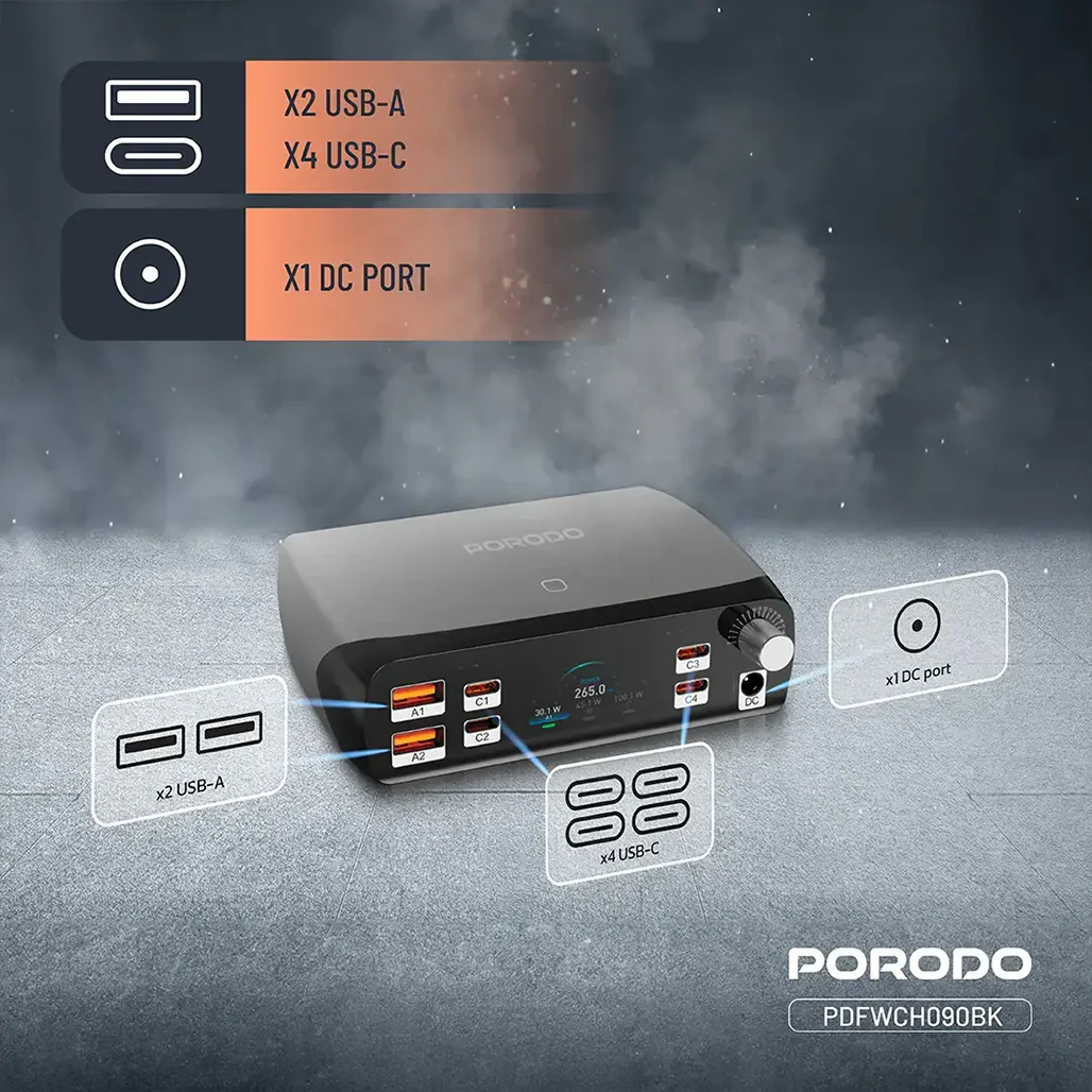 Porodo PowerGate Smart Charging Station 252W - Image 3