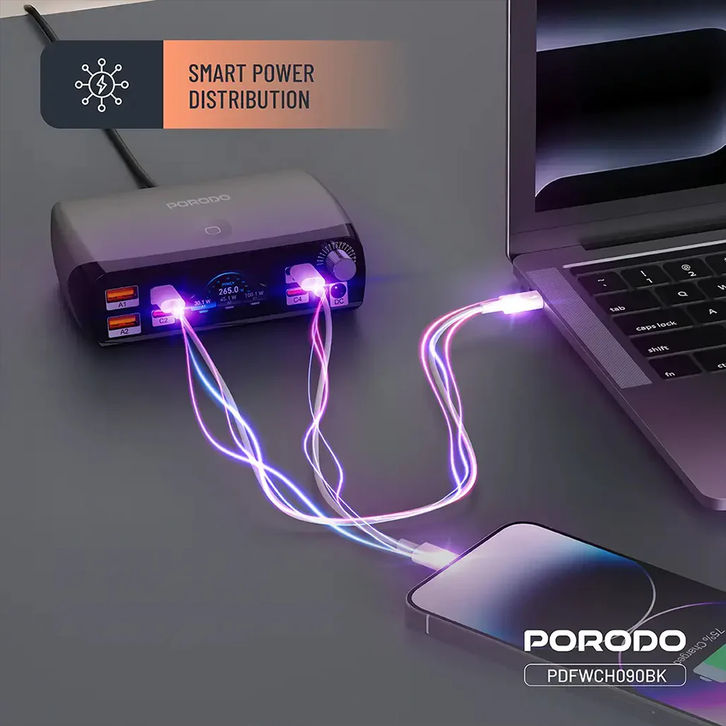 Porodo PowerGate Smart Charging Station 252W - Image 4