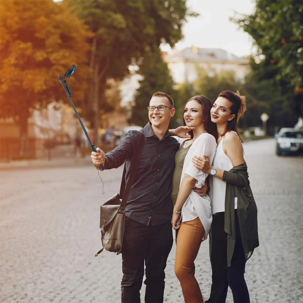 Porodo Selfie Stick 185cm Extendable with Dual Detachable Lights - Black - PD-SLSEDTR-BK - Image 5