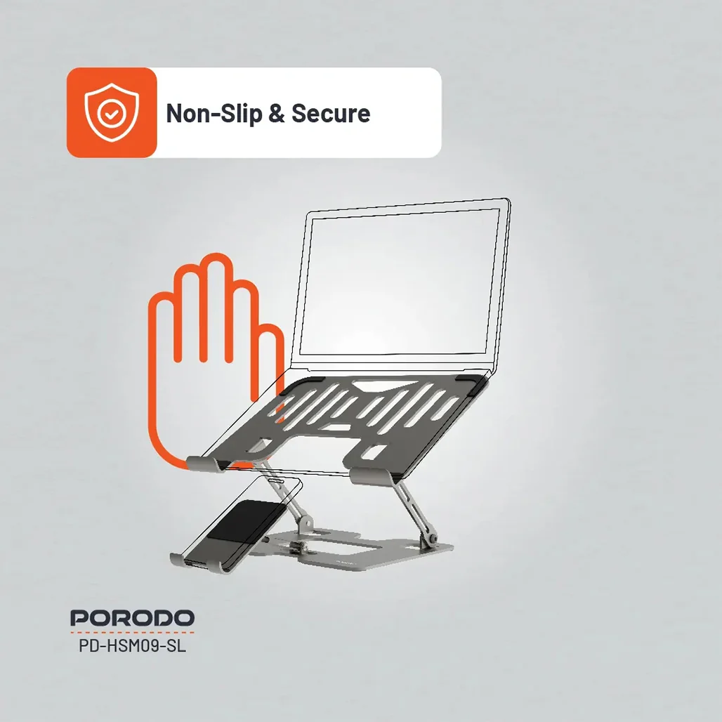 Porodo Smart Folding Multi-Device Stand – Silver - Image 7