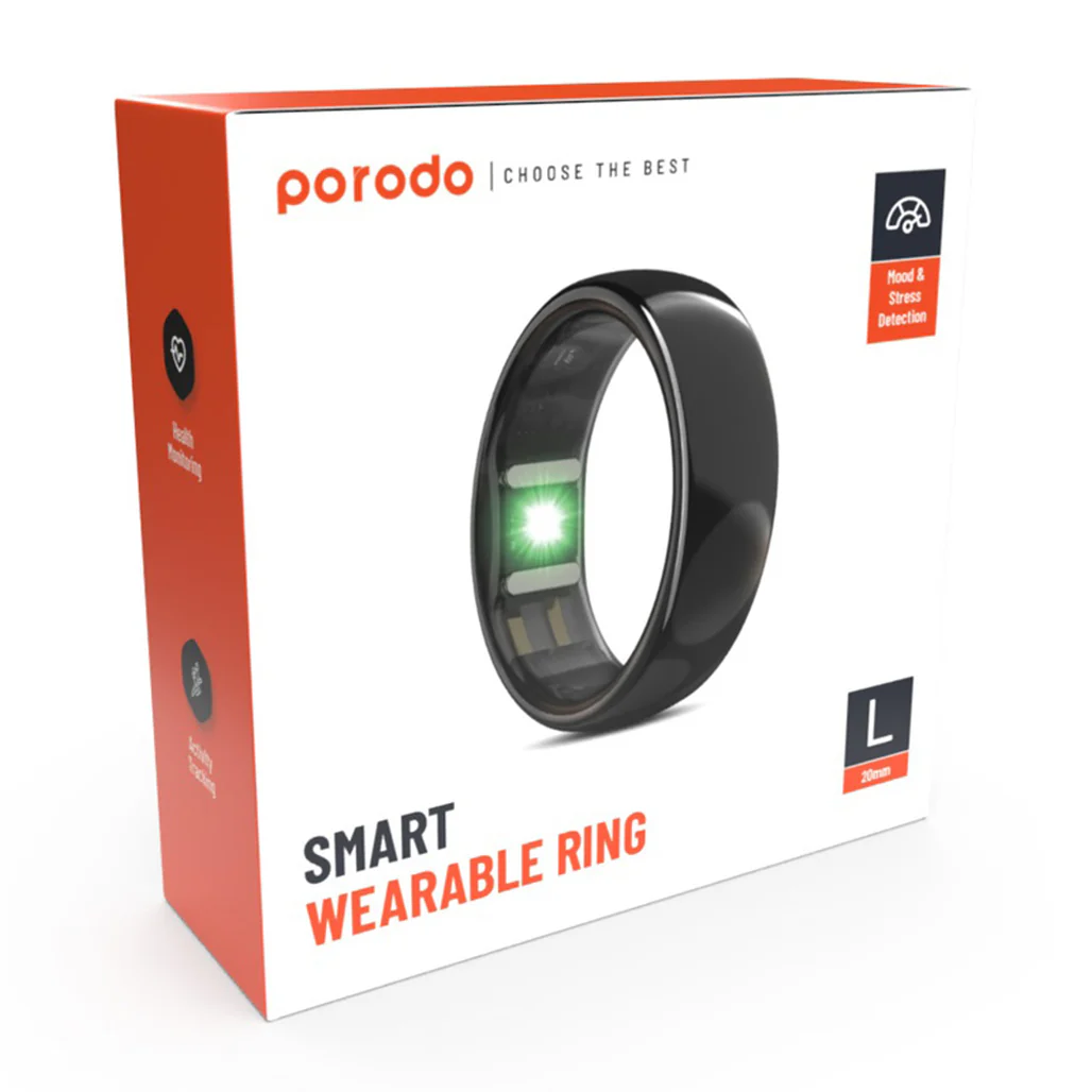Porodo Smart Wearable Ring Size 10 (Large) - Black - Image 2