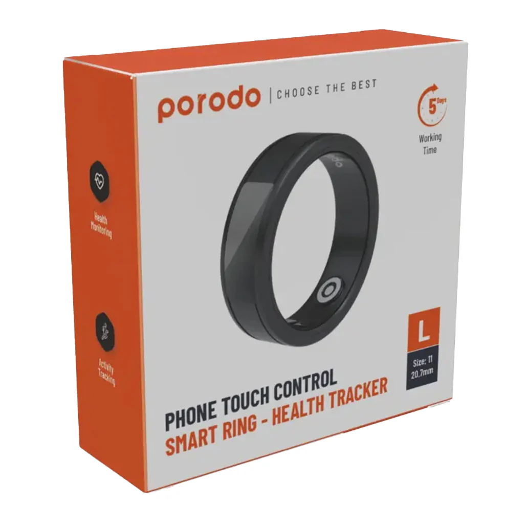 Porodo Smart Wearable Ring Size 11 with Touch Function - Image 2