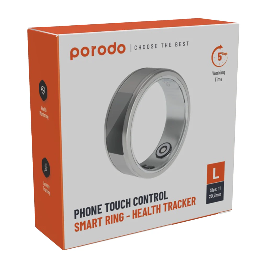 Porodo Smart Wearable Ring Size 11 with Touch Function - Image 4