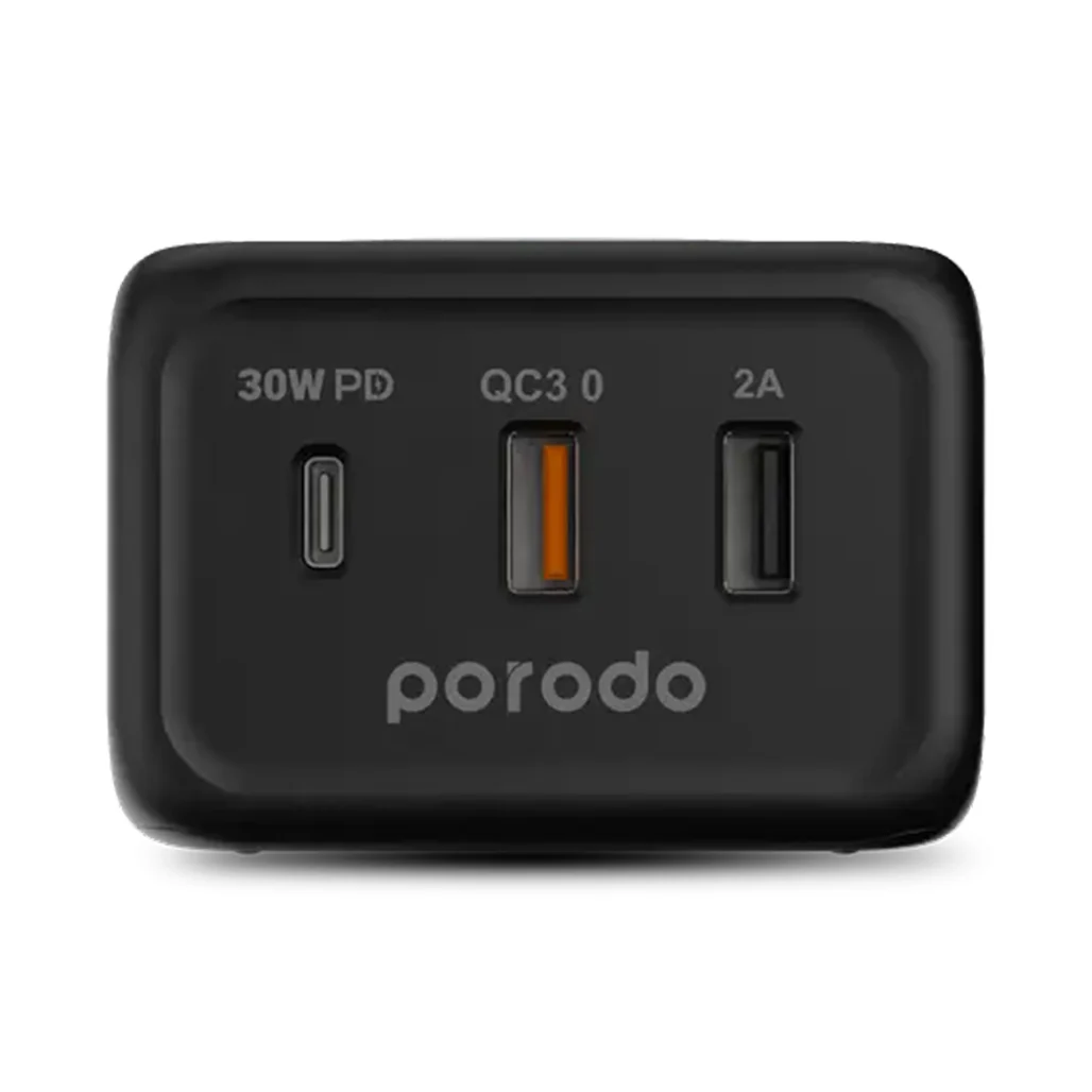 Porodo Desktop Charger - Triple Ports Fast Wireless Charger | PD-FWCH005-BK - Image 2